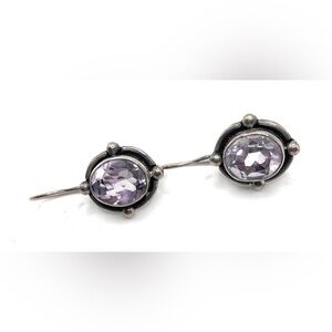Designer Suarti BA Sterling Silver Amethyst Earrings - 1031